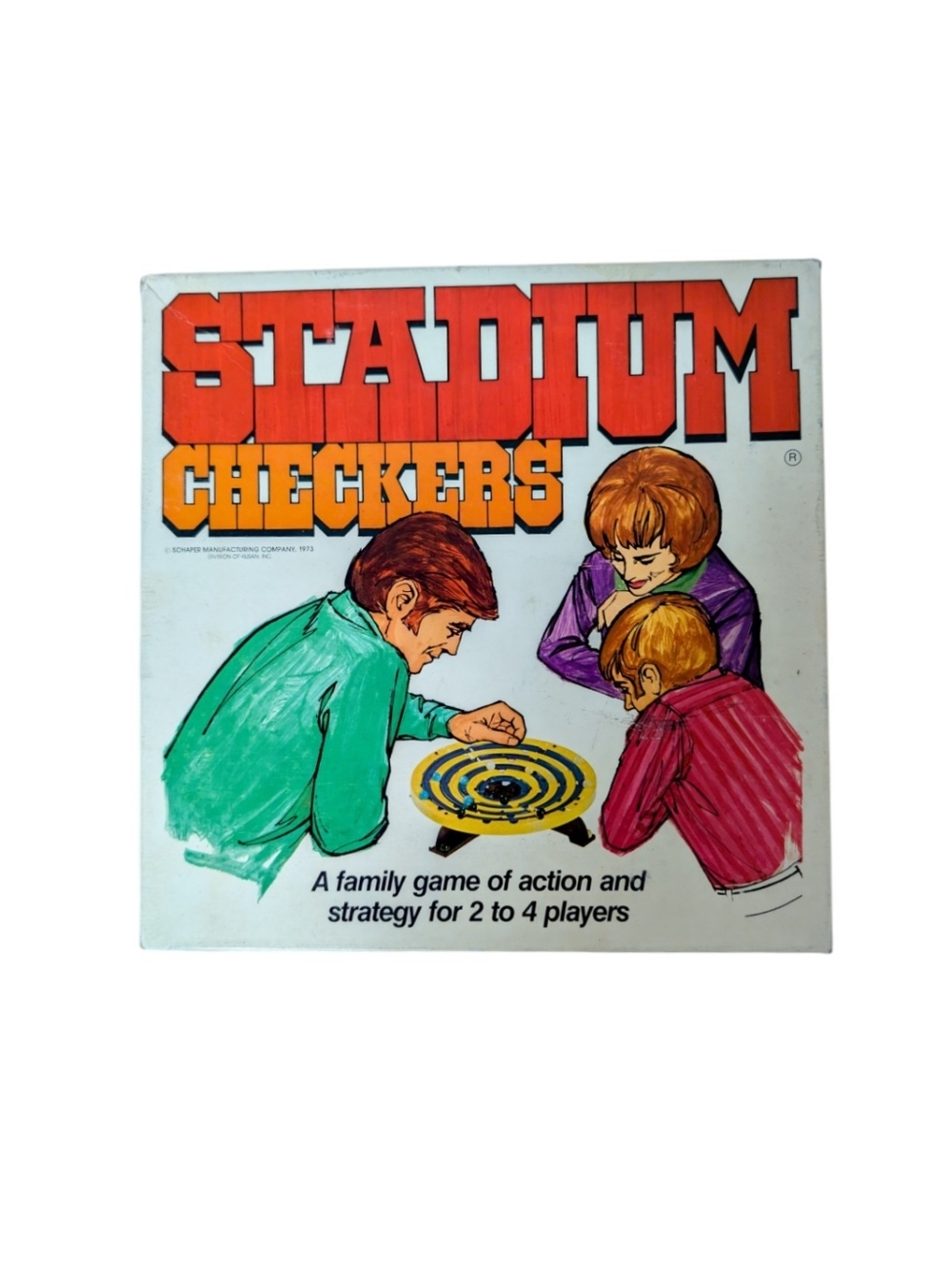 1973 Vintage Stadium Checkers Game by Schaper Manufacturing Company Rare